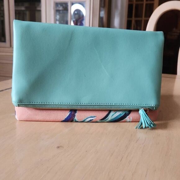 Rachel Pally fold over leather clutch - Picture 1 of 6